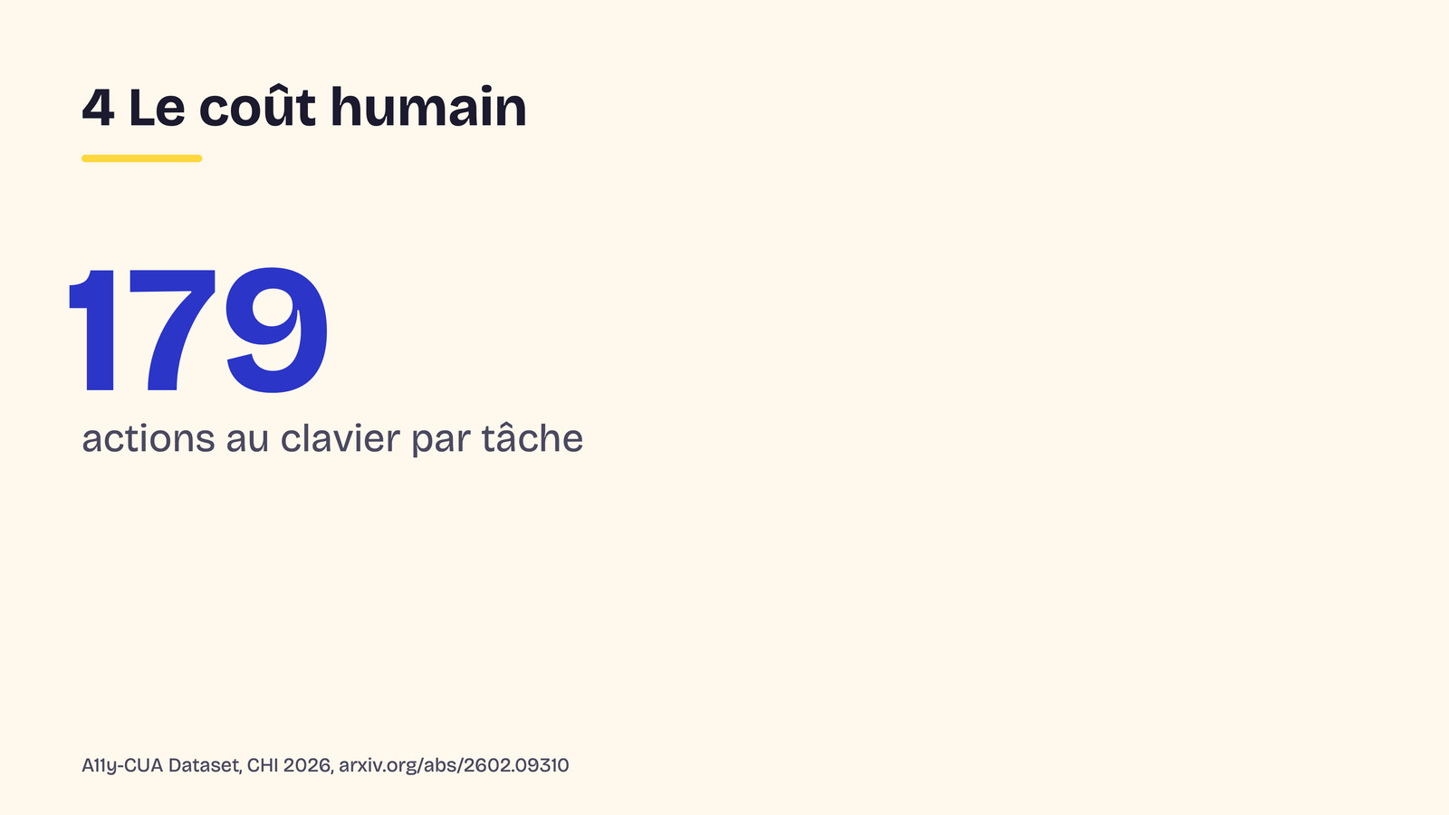 Slide 29&nbsp;: Le coût humain. Son texte suit.