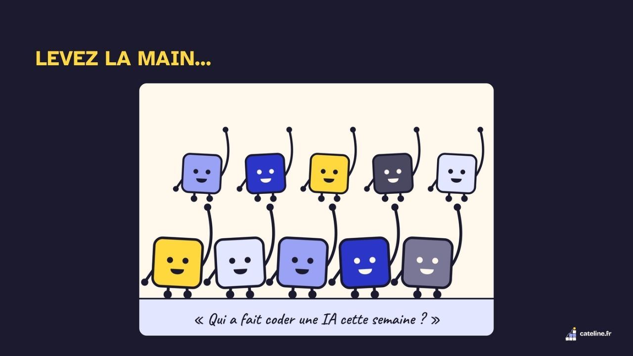 Slide 2&nbsp;: Levez la main. Son texte suit.