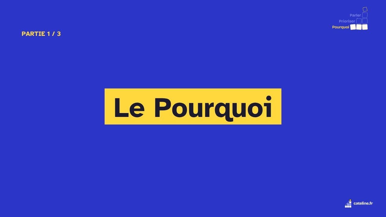 Slide 9&nbsp;: Partie&nbsp;1&nbsp;: Le Pourquoi. Son texte suit.