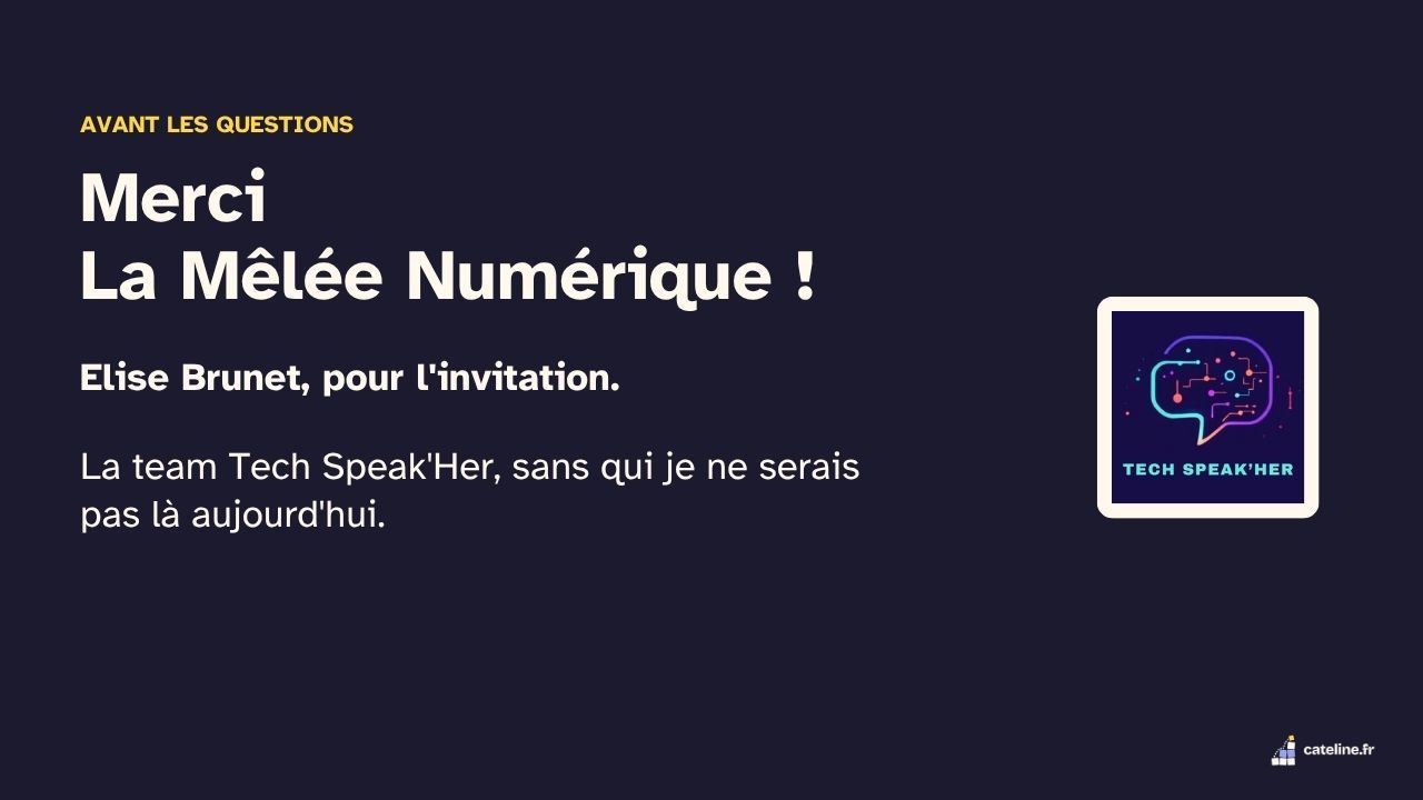 Slide 37&nbsp;: Merci La Mêlée Numérique&nbsp;!. Son texte suit.